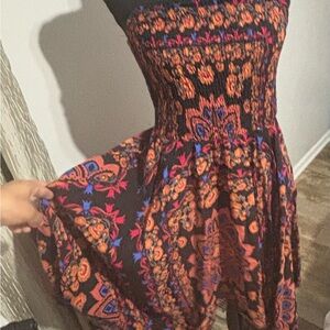 SHEIN Strapless Dress - Black, Orange, Blue, Pink